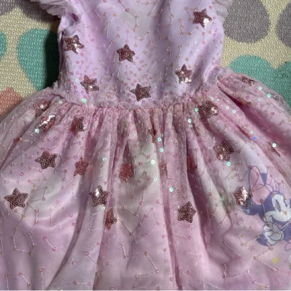 Disney Minnie Mouse Pink Sequin Star Dress 4T